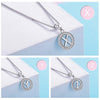 Moon Silver Vintage Letter A to Z Initial Alphabet Pendant Long Chain Necklace