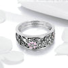 Moon Silver Daisy Flower & Infinity Love Pave Finger Rings