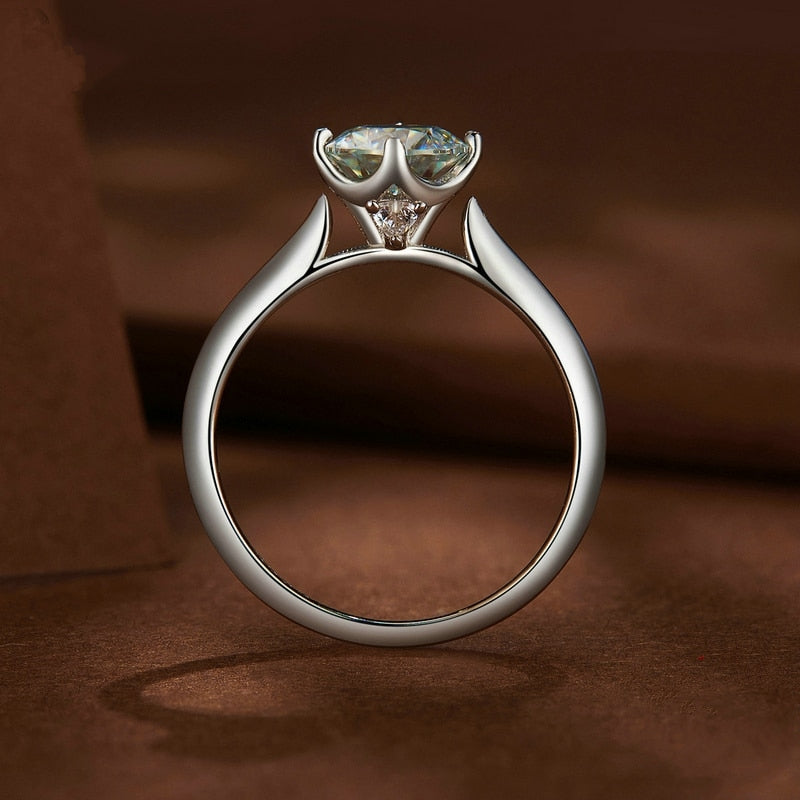 Moon Round Moissanite Ring