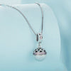 Moon Silver Dangle Ball Necklace Pink
