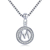 Moon Silver Vintage Letter A to Z Initial Alphabet Pendant Long Chain Necklace
