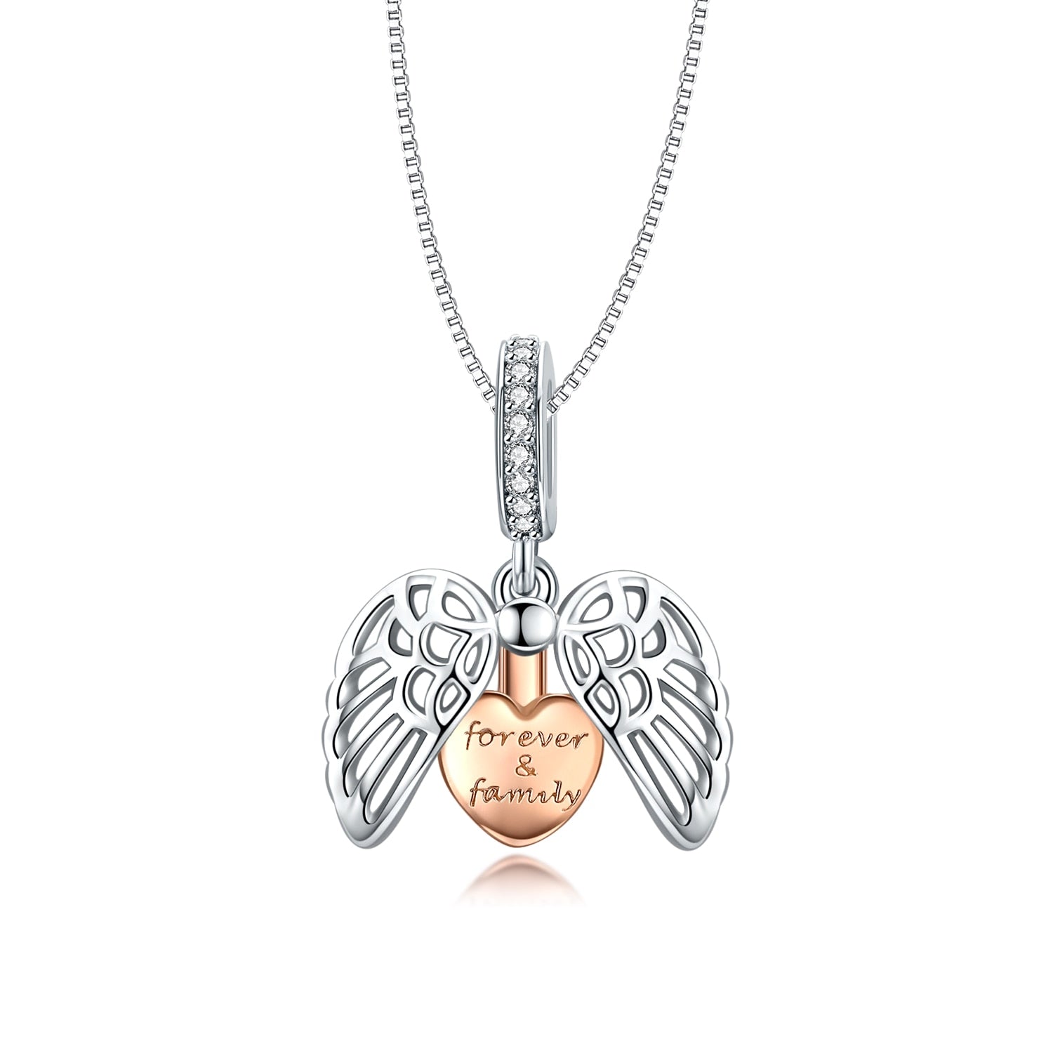 Moon Silver Guardian Wings Necklace