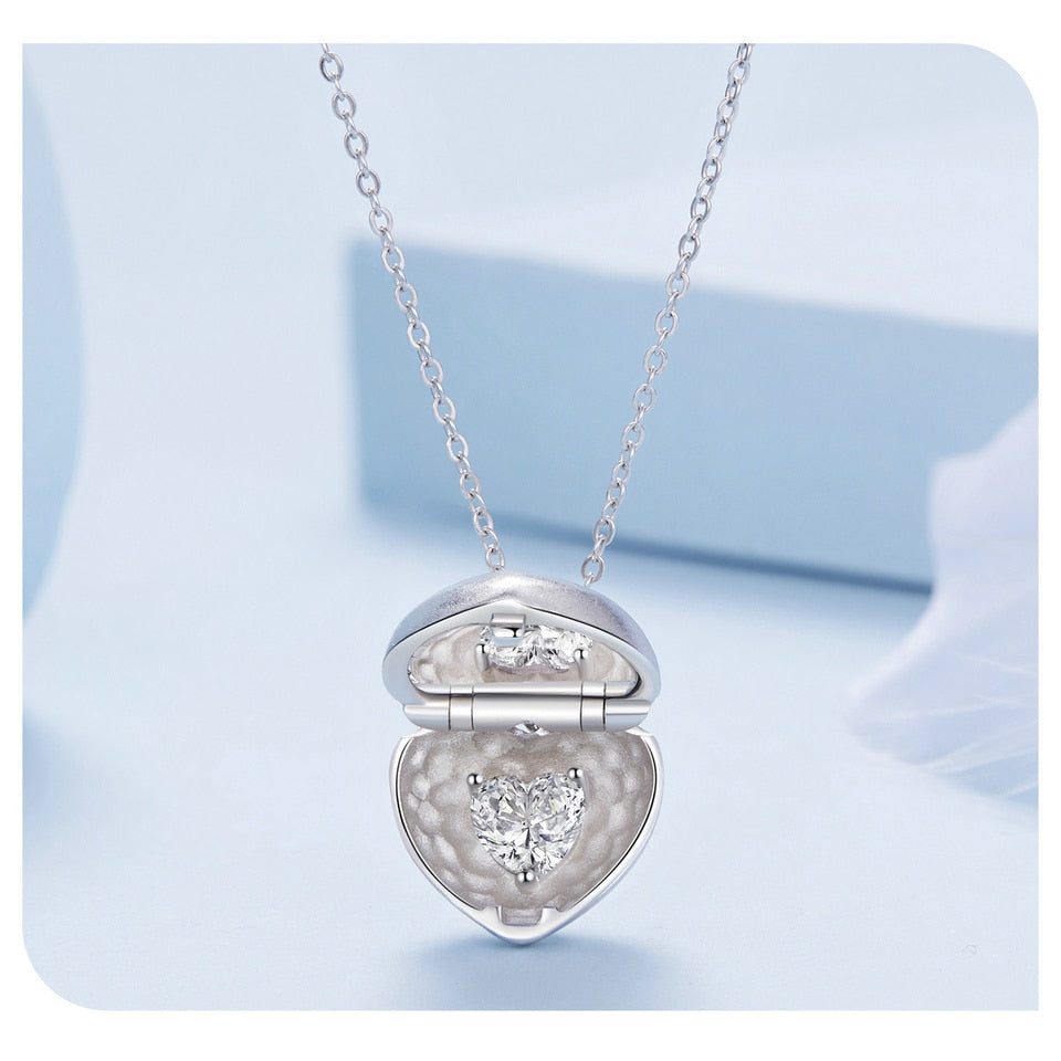 Moon Heart-shape Birthstone Pendant Necklace