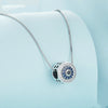 Moon Silver Blue Crystal Lucky Eye Necklace
