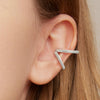 Moon Silver Simple Double Layer Ear Cuff