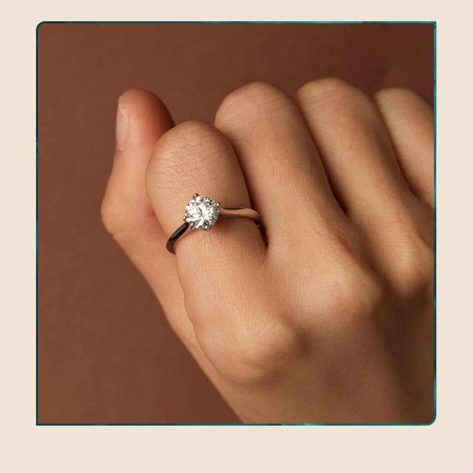 Moon Round Moissanite Ring