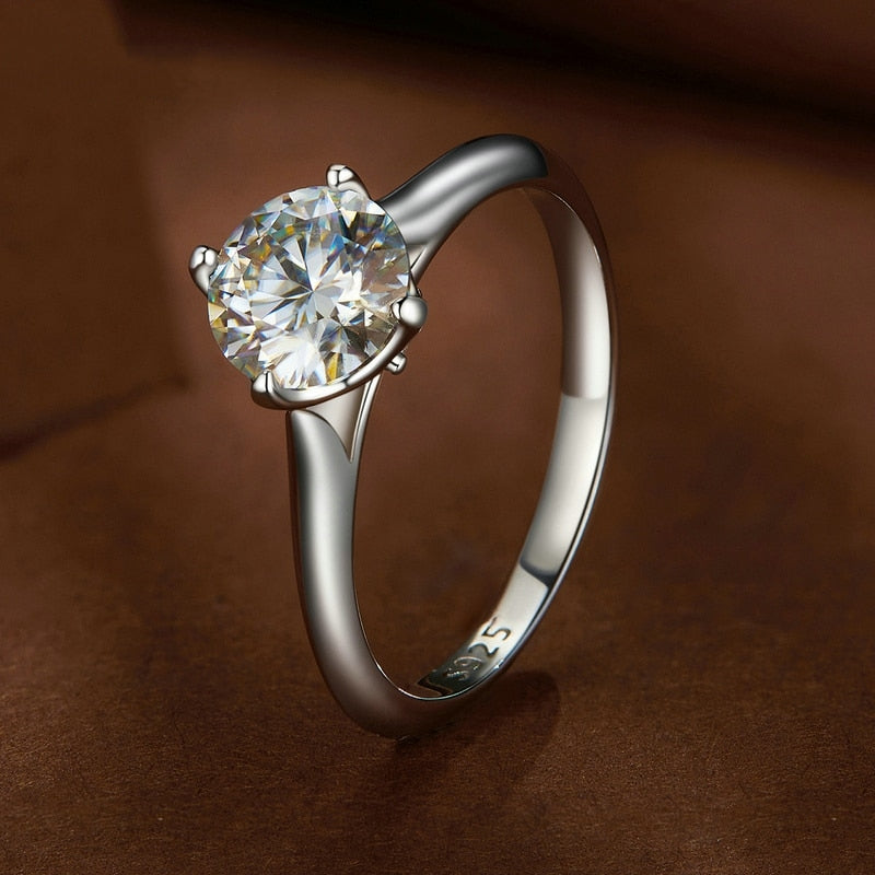 Moon Round Moissanite Ring