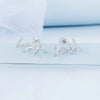 Moon Silver Needle Stud Earrings